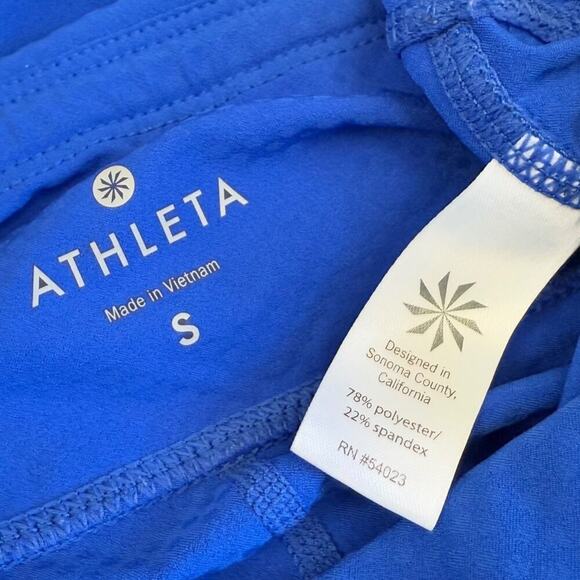 Athleta Activewear Yoga Gym Workout Cropped Capri Leggings Low Rise  Size S Blue - Picture 14 of 14
